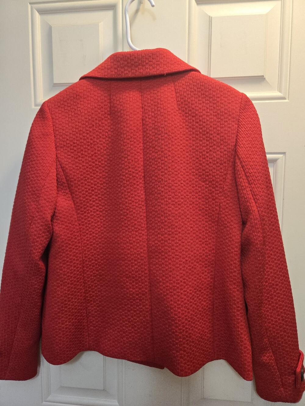 Talbots Red Textured Double-Breasted Pea Coat - Picture 3 of 10